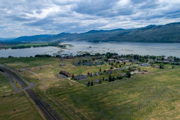 Tranquille River May 19, 2018 Aerial photography monitoring Tranquille River water levels near Kamloops British Columbia