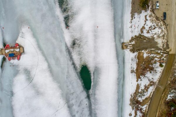 North Thompson River McLure aerial view March 18, 2018