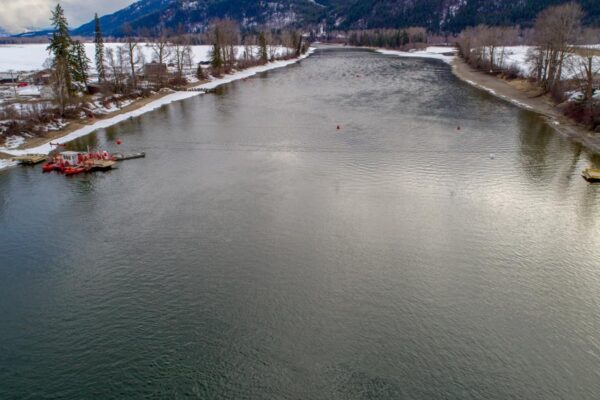 North Thompson River Little Fort oblique view March 25, 2018