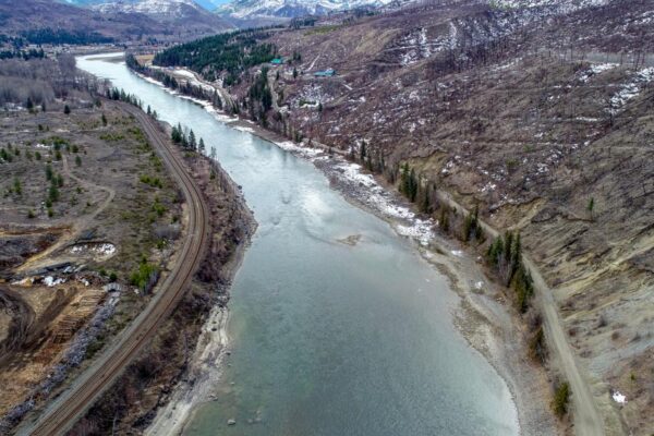 North Thompson River Barriere oblique level view March 30, 2018 North Thompson River Barriere oblique level view March 30, 2018