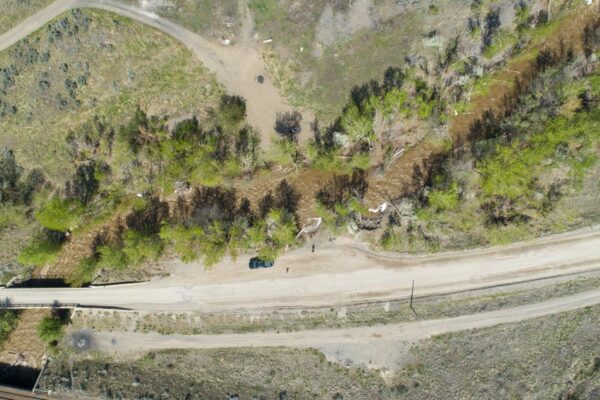 UAV aerial photography at Tranquille River Kamloops Firefox UAV Tranquille River Aerial Photos