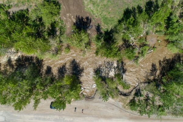 UAV aerial photography at Tranquille River Kamloops Tranquille River Kamloops ground level view May 8, 2018