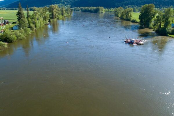 North Thompson River Little Fort oblique aerial view May 12, 2018