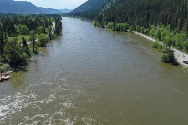 North Thompson River McLure oblique aerial view May 12, 2018