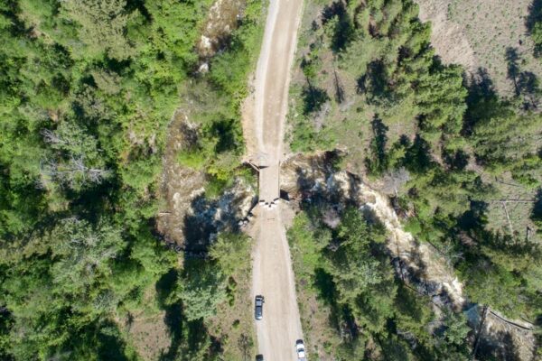 Jamieson Creek at kilometre 1.0 May 20, 2018 Aerial videography monitoring Jamieson Creek water levels at kilometre 1.0 near Kamloops British Columbia May 20, 2018