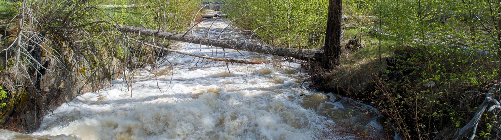 Aerial photography monitoring the Fishtrap Creek water levels near Barriere British Columbia